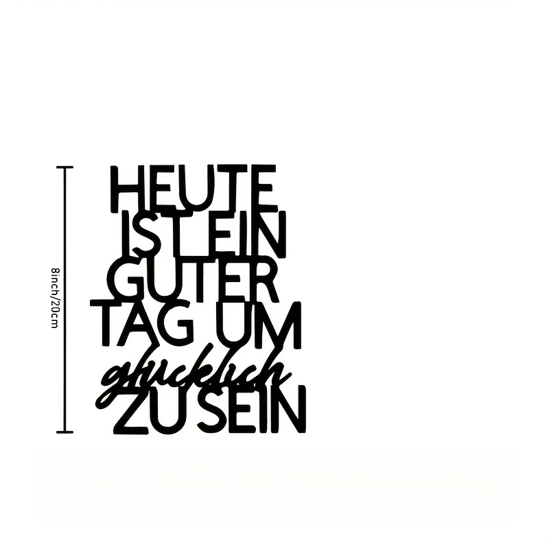 E-shop [2D Flat] . Deutschsprachiges Motivationszitat Acryl Wanddeko, Schwarz. Heute ist Dekoschild und Plakette, für Wohnzimmer, Schlafzimmer, Büro,