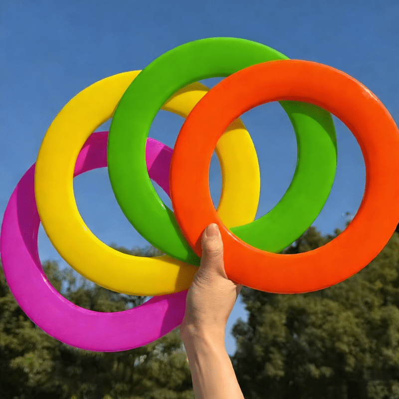 TEMU 5pcs (random Colors) Outdoor Sports Equipment Hollow Flying Rings, Round Flying Discs, Outdoor Sports/fitness/competition/family Games, Suitable