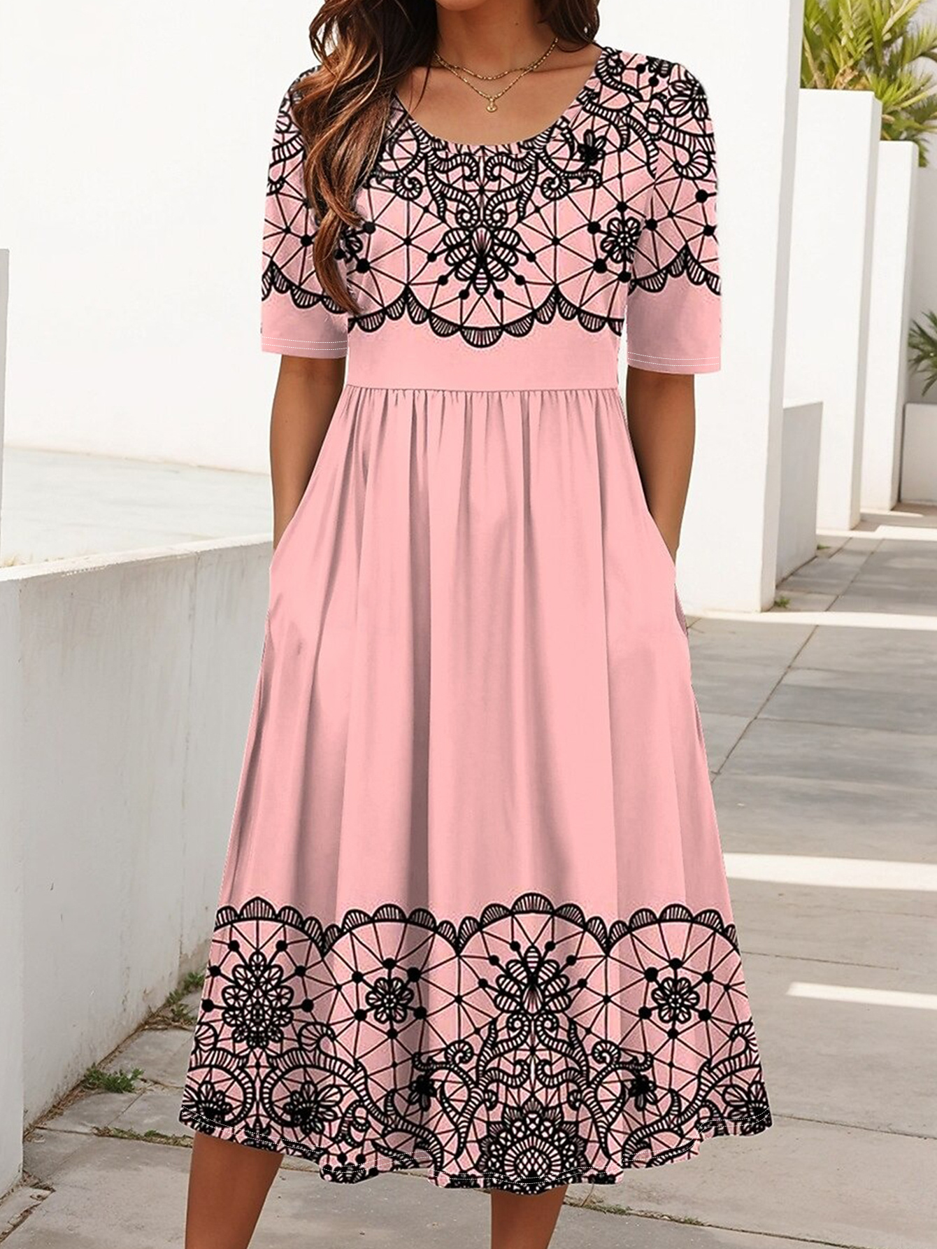 long sleeve midi dress ribbed Self-portrait Ribbed Knit Midi Dress