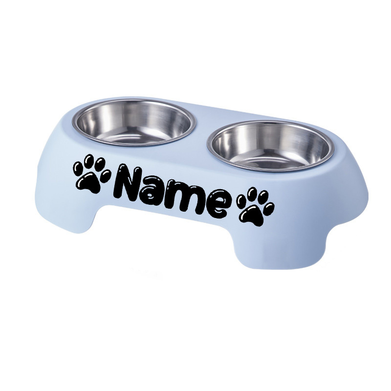 TEMU Customizable Name Stainless Bowl, Cat Bowl, Water Bowl, 2 Stainless Steel Bowls , Which Is Convenient For Pets To Eat And Drink. A Gift Suitable