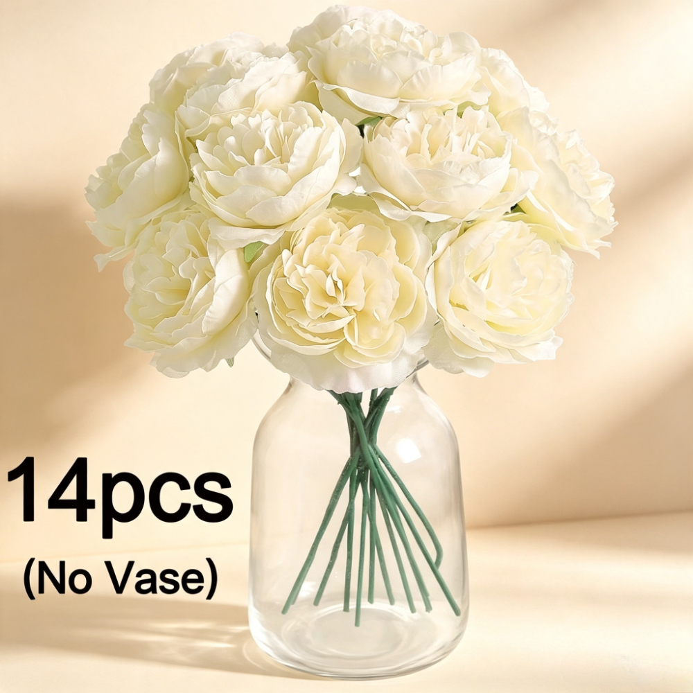 TEMU 14 pièces de artificielles avec tiges, fleurs artificielles de 2,76 pouces pour décoration de mariage et de maison, cadeau pour vase ou bureau,