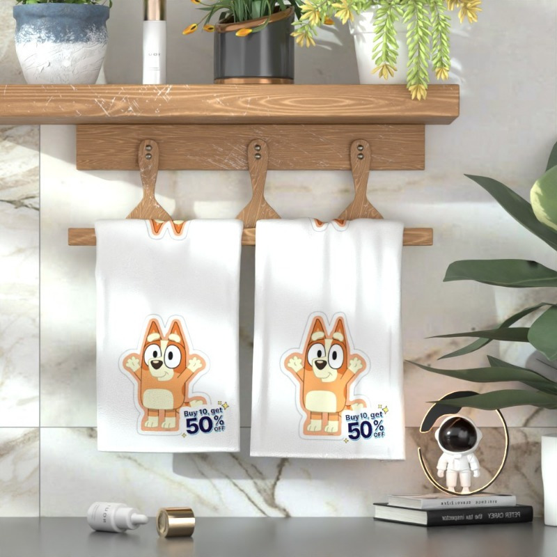 2pcs 45.72x66.04 cm kitchen towels in cartoon style, featuring fun and   ideal for home use.   cute towels showcase cartoon characters, making them   cooking, dining, and   tasks.     make a wonderful gift for children and families, with vibrant and   designs. details 1