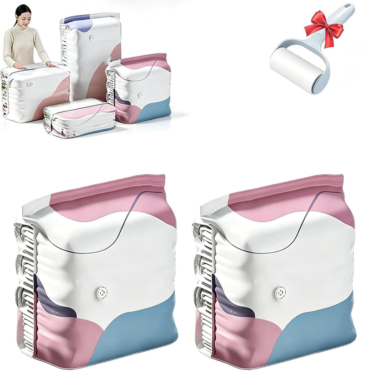 Image of No Pump 3d Vacuum Storage Bag, 2026 Upgrade Large-capacity Vacuum Bags, 3-sec Fast Compression, Triple Your Closet Space, Seasonal Storage Made Effortless (4pcs, L: 100 * 80 * 38cm)