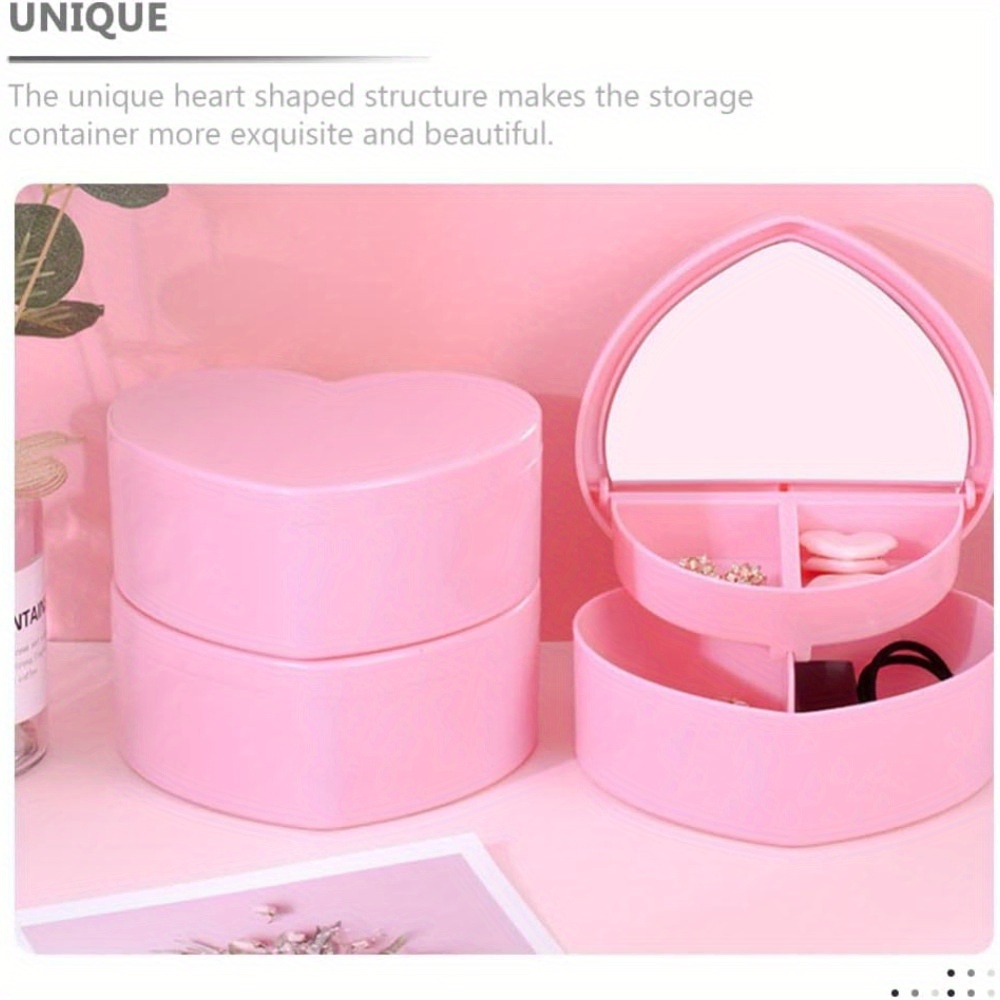 6pcs heart shaped jewelry box double layer   storage box lined with fabric used for earrings necklaces bracelets watches decorative plastic storage box jewelry storage box decorative box safe closing necklace organizer bracelet holder   fabriclined interior sturdy construction   fashion enthusiasts jewelry boxes Product details 0