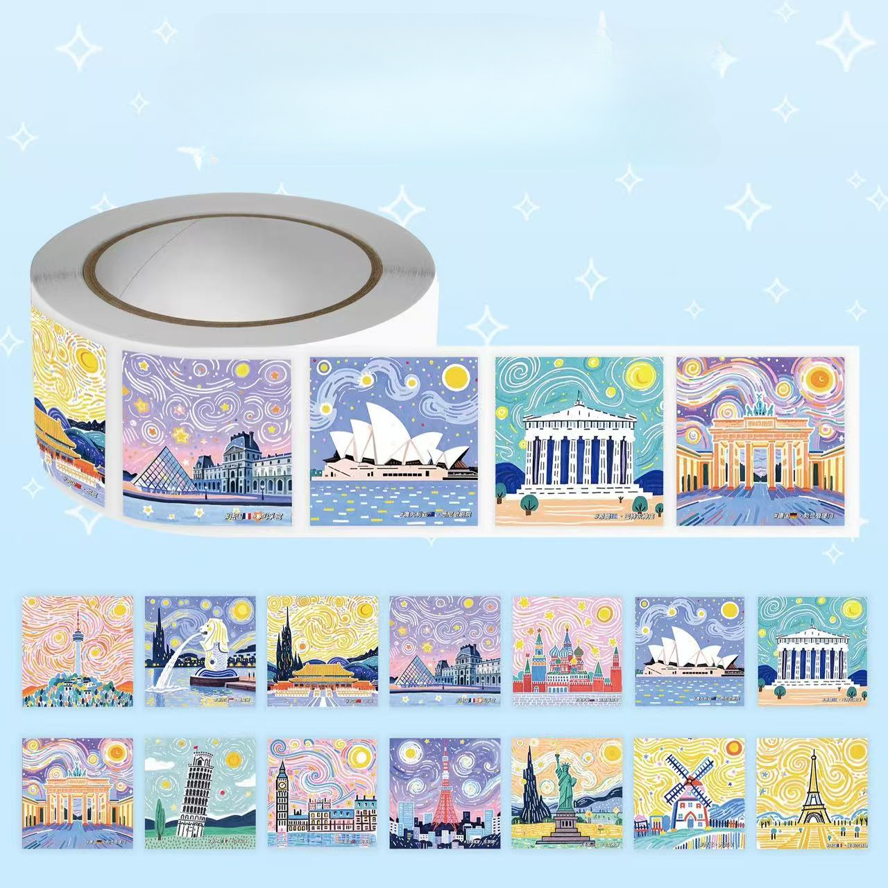 Image of 500pcs World Cartoon Vintage Illustration Stickers, Vibrant Colors And Irregular Shapes, Suitable For Office, School, Home Decor, Planners, Laptop Accessories, Journal Decoration