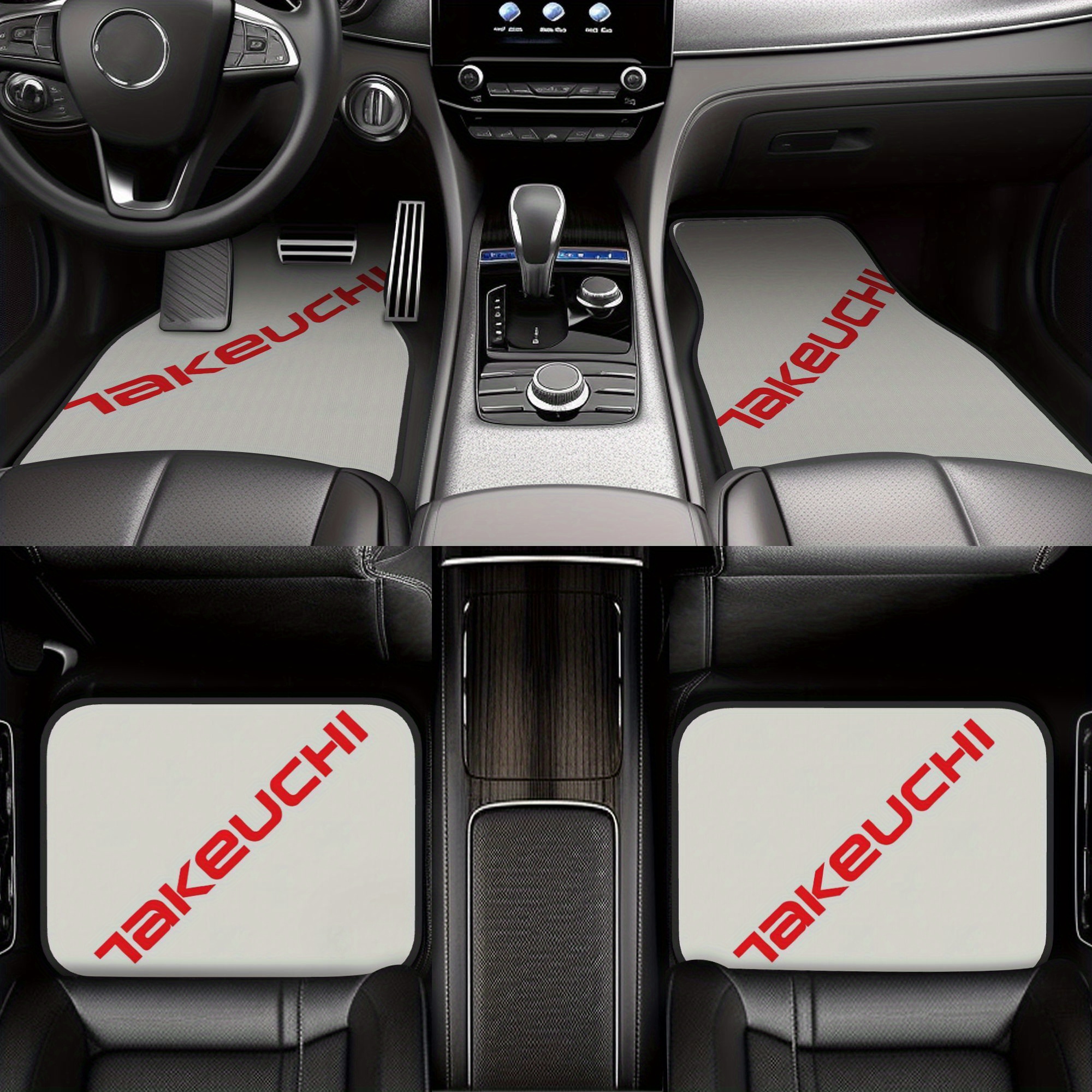 TEMU 4pcs Takeuchi Excavators Floor Mats, Durable, Fit For Cars, Ideal Gift, Vehicle Interior Mats, Design, Durable Mats, Mats