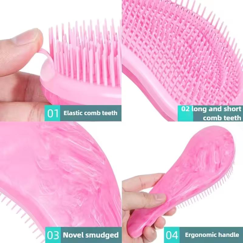 1 peine mágico -enredos, peine con cojín de masaje, peine en caja de regalo para fiestas, cuidado diario del cabello, peine desenredante, peine compacto, cerdas de nylon, peine de alta calidad, artículo esencial para el cuidado del cabello, superficie suave, peine para cabello de mujer, regalo