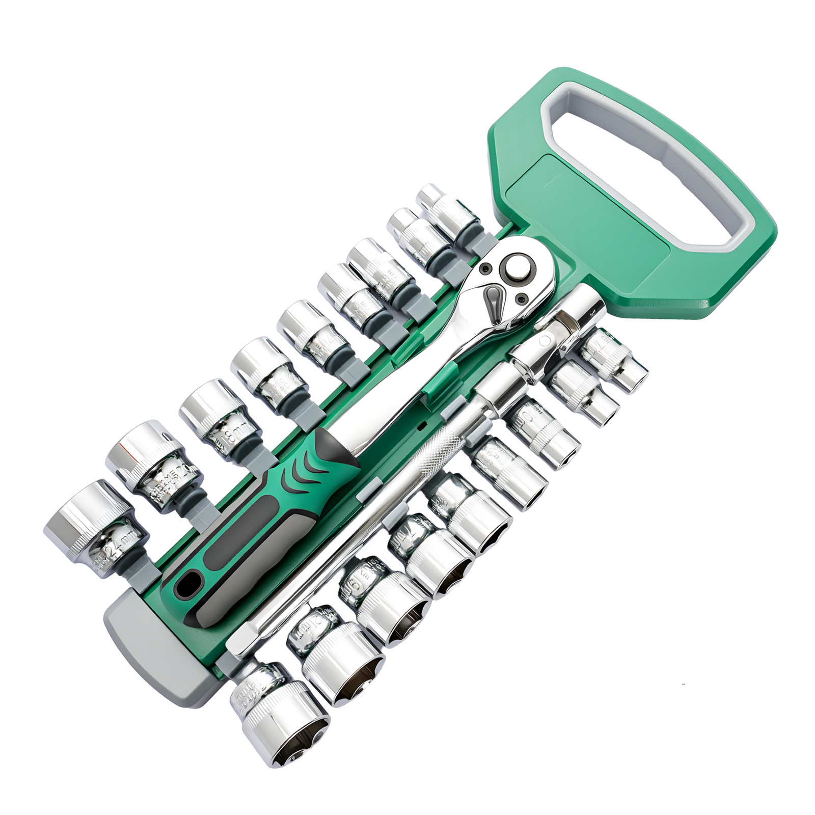 20pcs 3/8" Ratchet Socket Set With 72 Teeth For Versatile Projects