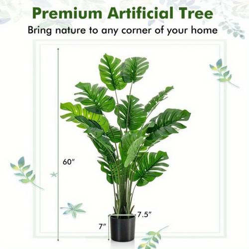 1 2pcs 5 feet artificial tree monstera plant for home indoor and outdoor