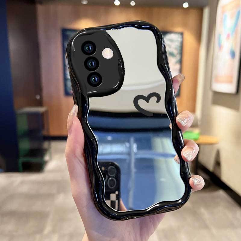 TEMU Phone Case: Black Make Up Mirror Wavy Wave Phone Case For Galaxy S25 Fe A26 S20 A13 A37 A25 A07 A73 A54 A17 A55 A56 A71 A15 A16 A35 A14 M54 S24