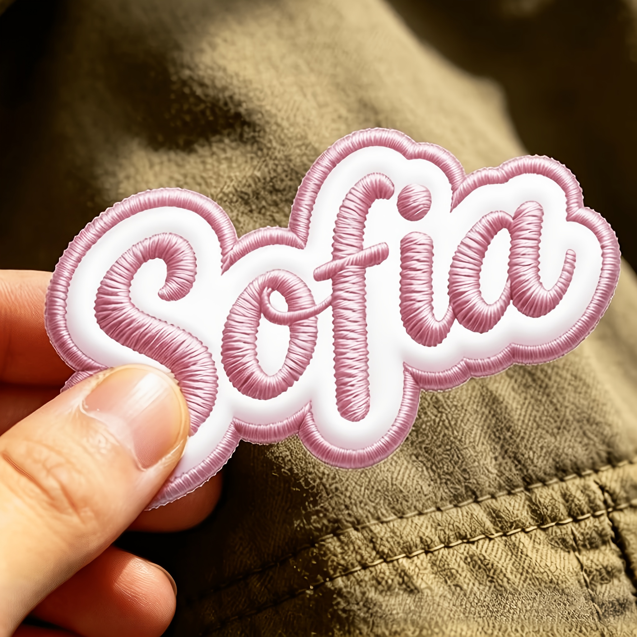 TEMU Toppa personalizzata ricamata con , toppa con termoadesiva o da cucire, applicazione di lettere ricamate da 3.94 X 1.18 pollici, personalizzata