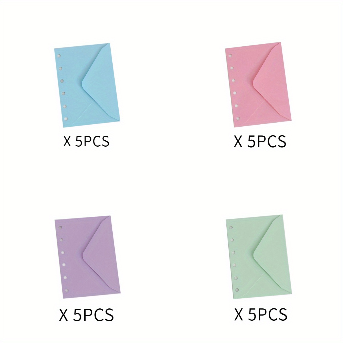 Cash Envelopes 6-hole Money Envelopes A7 Binder Budget Envelopes For Budgeting, Tracking, , Recording (mixed Colors)