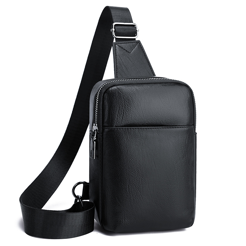 Sac Bandoulière Homme Style Cuir Sac Bandoulière Poitrine Homme PU Sac à Épaule Unique