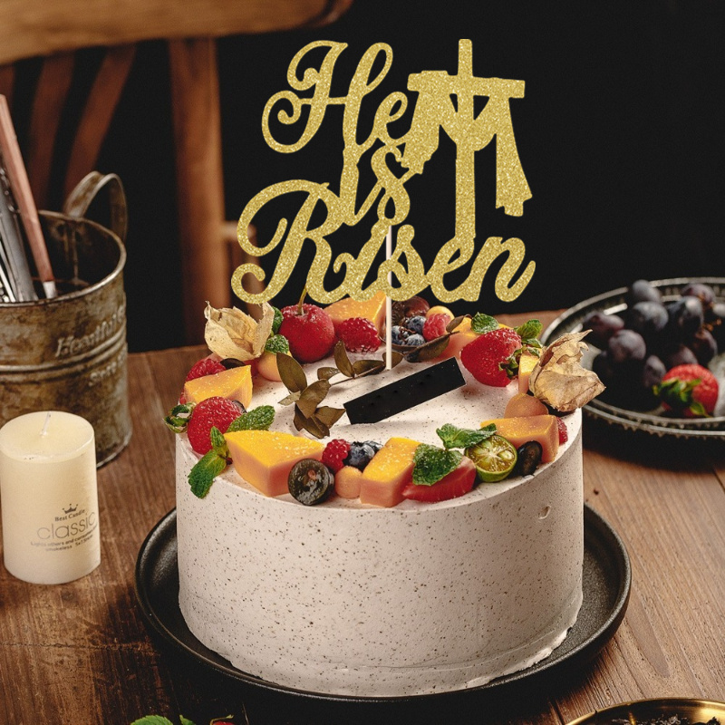 1 stck goldener glitzer auferstanden ostercake topper - Temu Luxembourg