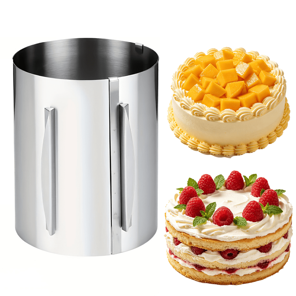 TEMU 1 moule à gâteau en acier inoxydable, anneau à gâteau télescopique en acier inoxydable, idéal pour la préparation de gâteaux , que les gâteaux
