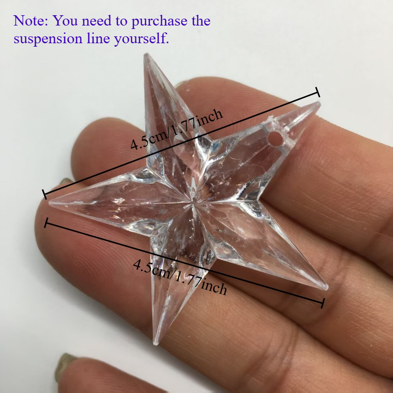 TEMU 9pcs Set Of Transparent Star-shaped Sun Catchers, Refracting . Suitable For Holiday Decor, Outdoor Decoration, Home Decor, Party Decoration, And