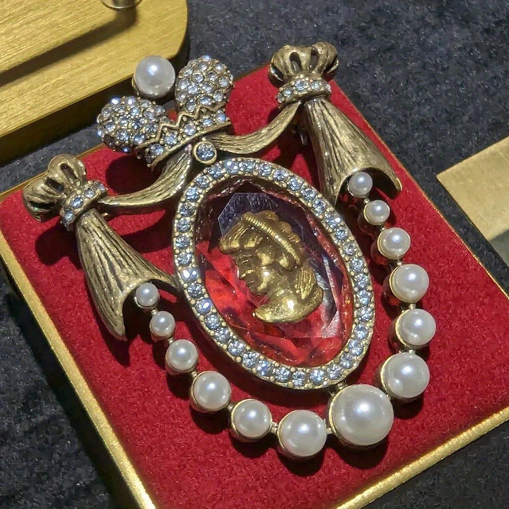 Classic Baroque Women Men Portrait Bow Brooches Pins Vintage Badges Accessories Lady Party Banquet Dress Pin