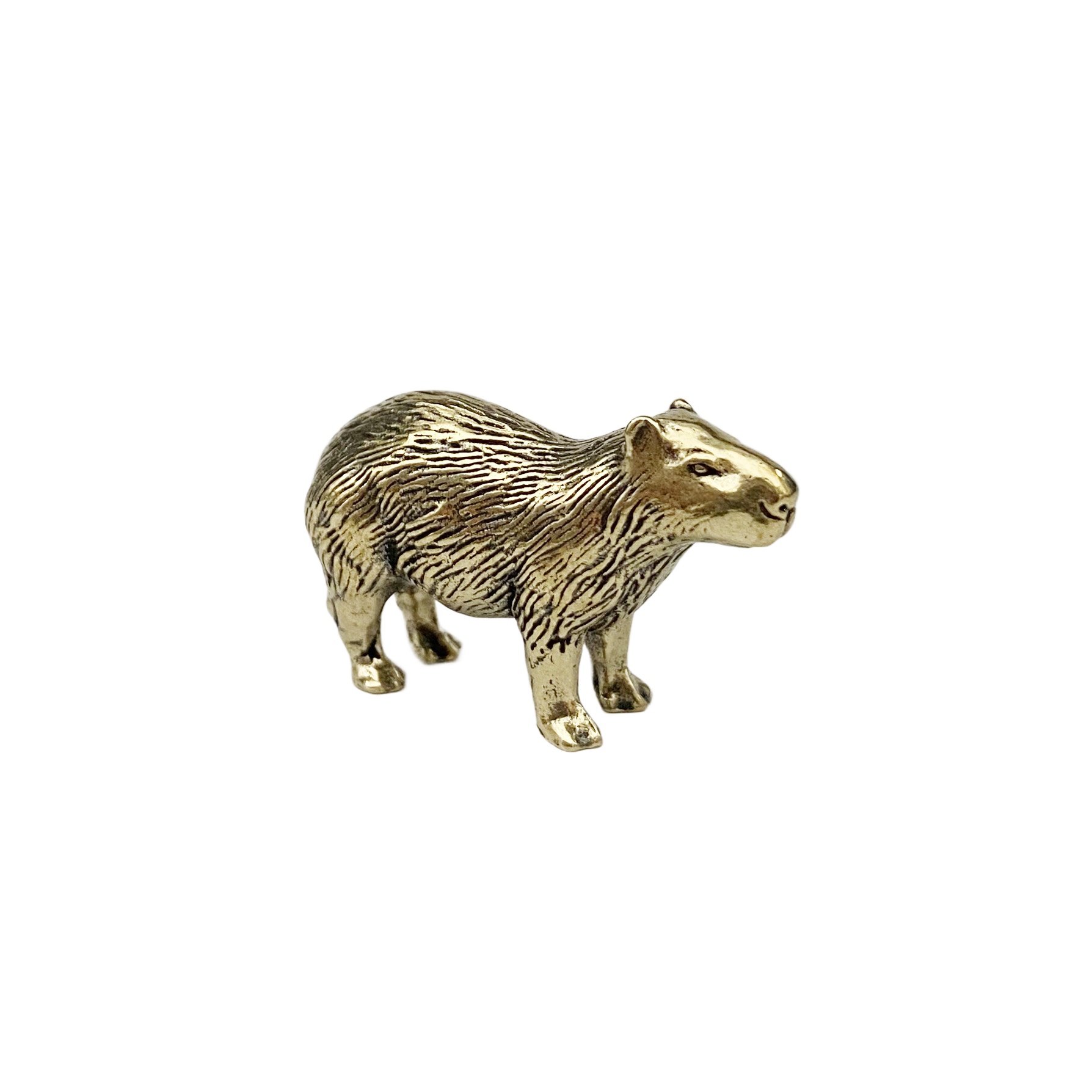 TEMU Standing Capybara Desktop Miniature Sculpture Retro Solid Brass, Christmas Living Room Room Metal Ornament, Halloween Office Decor Individual