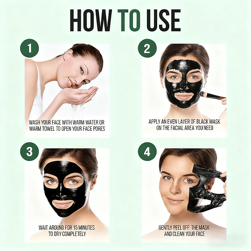 YUITIKUE Masque Nettoyant pour Points Noirs Type Déchirant au Charbon d'Argile - Nettoyage en Profondeur, Conception Puissante à Déchirer, Doux pour Hommes & Femmes, Rafraîchissant & Non Irritant
