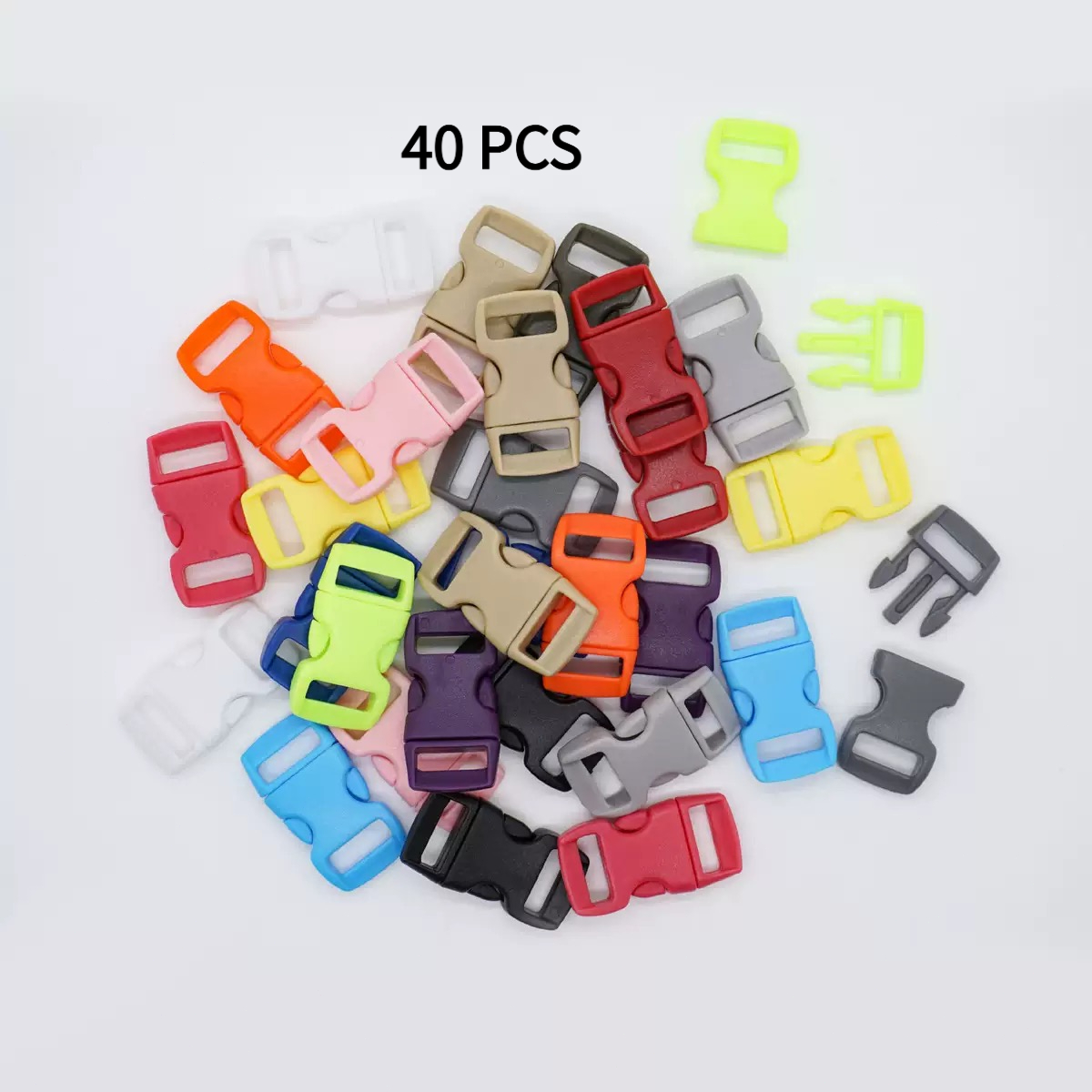 TEMU Lot de 40 boucles coulissantes en plastique avec mécanisme de déverrouillage, adaptées pour les sangles de parachute, sac à dos, bagages et pour