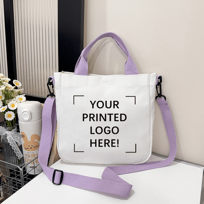 TEMU Bolso bandolera de gran capacidad con logo personalizado, cierre y correa ajustable - Personalizado, adecuado para regalos corporativos, viajes,