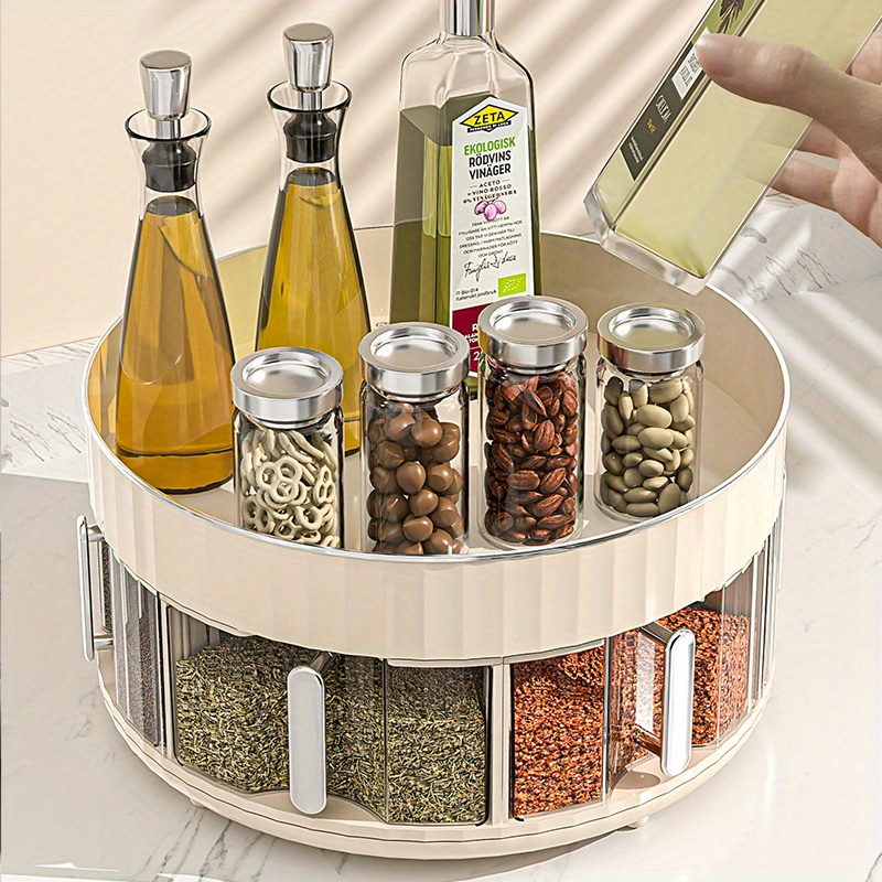 Double Layer Spice Rack Organizer Rotates 360 A Lid Made