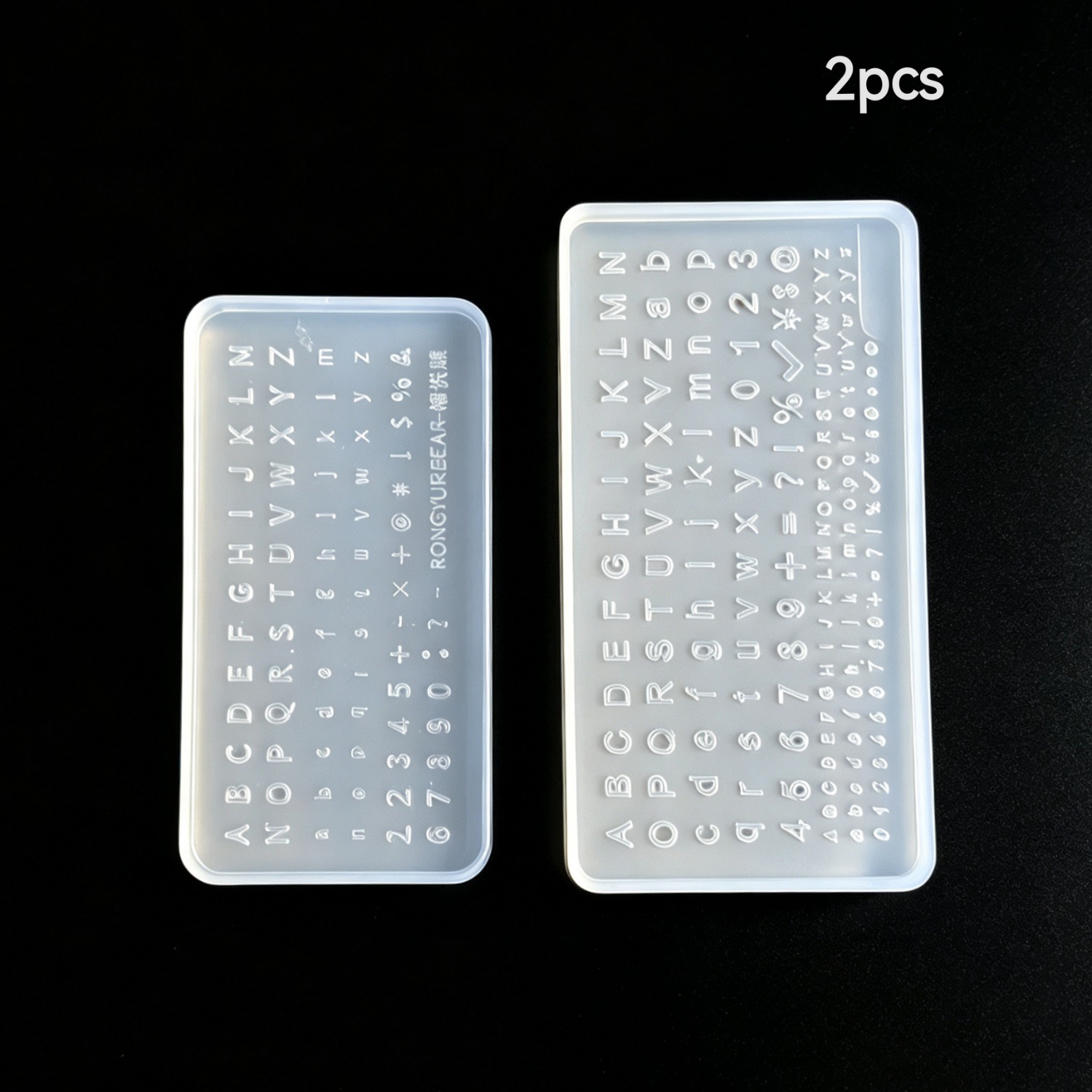 TEMU 2pcs 2pcs & Lowercase Alphabet, Numbers 0-9, Marks Silicone Mold Suitable For Nail Art Charms, Jewelry Making, Resin Crafts, Mini Letter Number