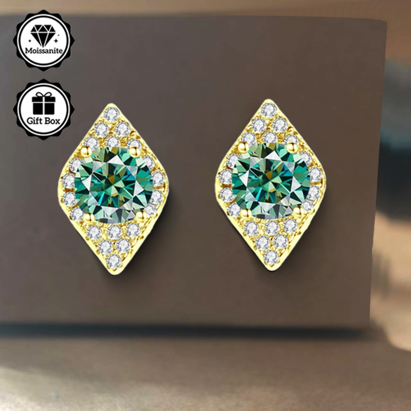 Minimalist Eye-Shaped Moissanite Stud Earrings Set