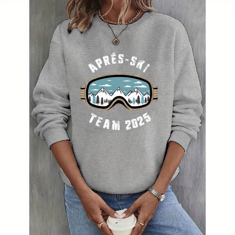 

2025 Sweatshirt, Casual Crew Neck Design For Autumn And Spring, Women's Apparel.