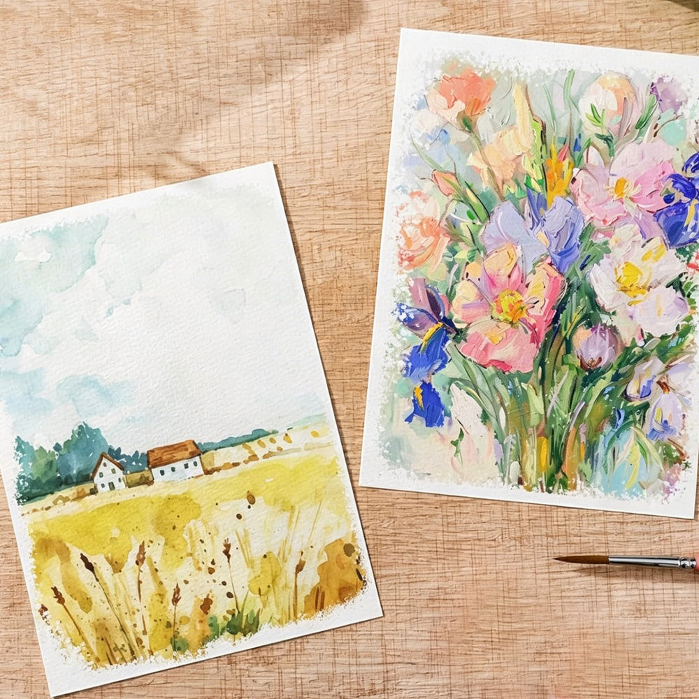 24/48pcs Heavyweight Watercolor Paper Set, 300GSM Cold Press