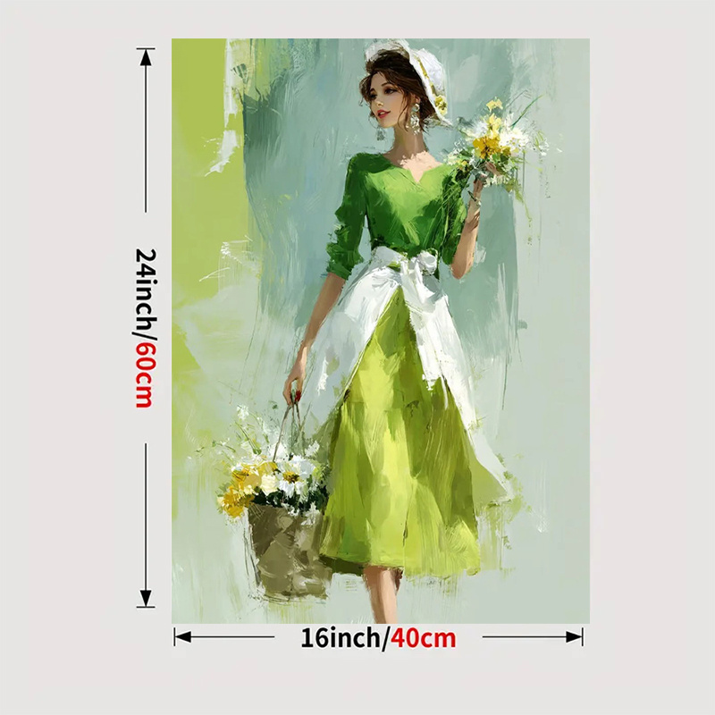 TEMU 2d Flat, 2d Flat, 1pc Ink Girl Decorative Painting - Living Room And Bedroom Art Mural Painting, Wall Decor Art, Home Decoration, Perfect Gift,