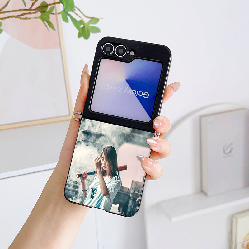 TEMU 1pc Diy Custom Photo Phone Case For Galaxy Z Flip 3, Z Flip 4, Z Flip 5, Z Flip 6, Z Flip 7, W23, W24 Flip - Couple Keepsake, Personalized Gift,