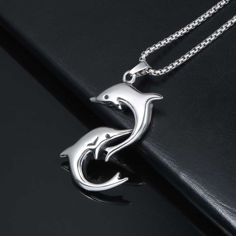 TEMU 1pc Minimalist Style Dolphin Pendant Necklace Women's Cute Animal Jewelry Accessory