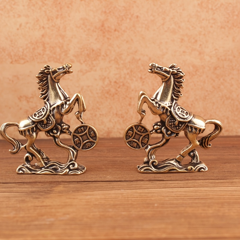 TEMU 2pcs Brass Pony Ornaments Suitable For Horse Decor, Collectibles & Anime-themed Gifts