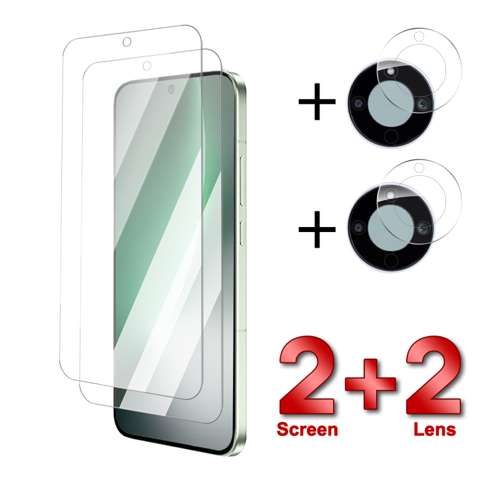 TEMU 4pcs/pack Tempered Glass Compatible With Honor X70/x9d/magic8 Lite/ Screen Protector Camera Lens Protector Hd
