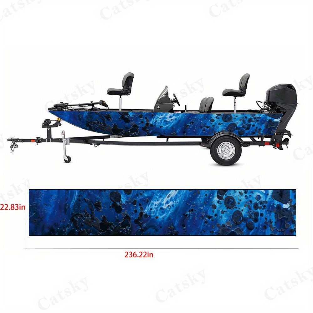 Durable PVC Sticker with Blue Background and Black Speckles