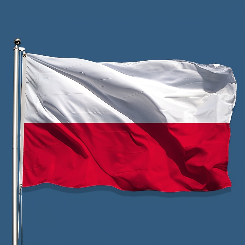 Polska Flaga Narodowa 60,96x91,44 cm/91,44x152,4 cm, Premium Tkanina z Wyrazistymi Biało-Czerwonymi Paskami, Uosabiająca Pokój i Odwagę, Odporna na Warunki Atmosferyczne do Wnętrz i na Zewnątrz, Patriotyczne Spotkania, Obchody Wielkanocy i Dnia Niepodległości