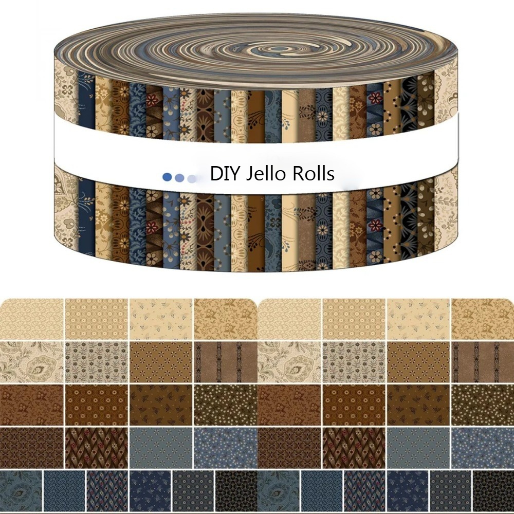 TEMU 40pcs Of Vintage Traditional Fabric Strips, Suitable For Quilting, Making And Sewing. 2.5x19.7 Inches In Vintage Style, Dark-colored Pre-cut