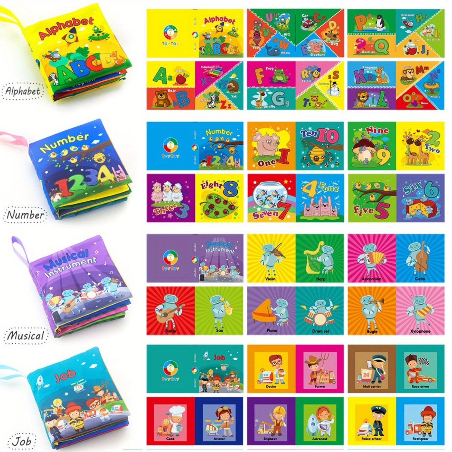 8PCS Baby Cloth Books