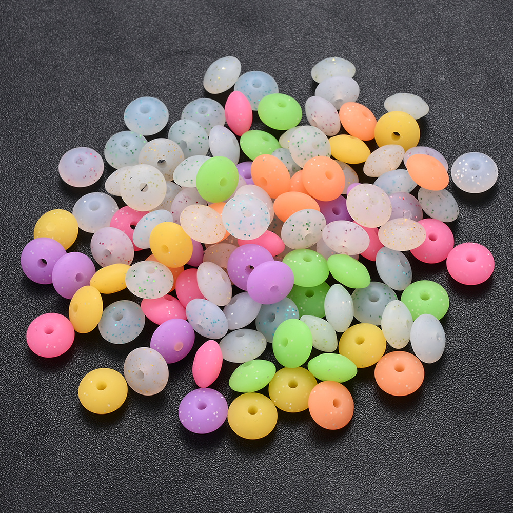 

50pcs 12mm Silicone Beads For - Ideal For Bracelets, Necklaces, Keychains & Crafting, Lost Bead, Pen Decoration