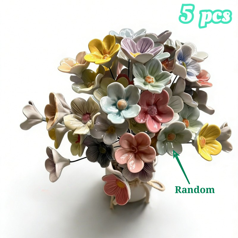 Image of 5pcs Handmade Ceramic Floral Bee Feeders, Styles And Colors . Designs, Multiple Uses, Vibrant Colors That Bees, Butterflies, Hummingbirds, Etc. Easy To On , Perfect For !