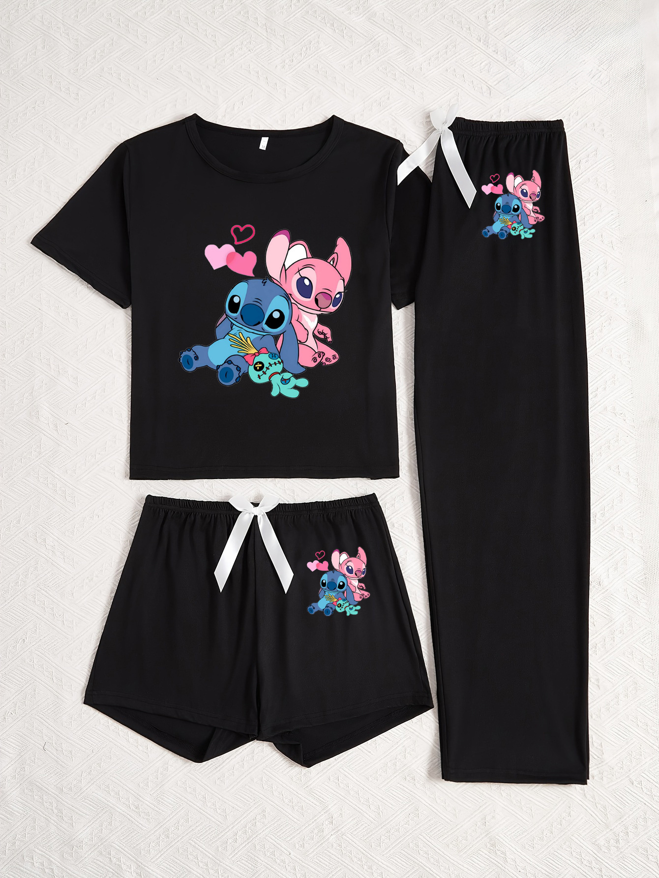 women's loungewear set cute print short sleeve pajama Temu Mauritius