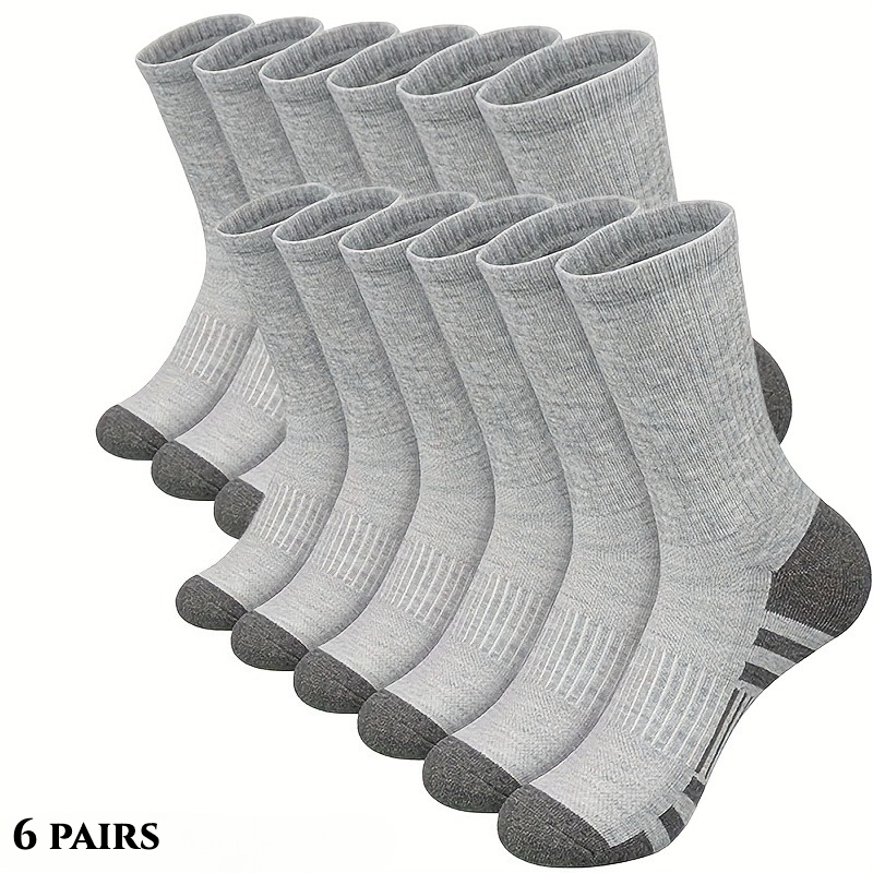 TEMU 6 Paires de Chaussettes Longues Homme Toutes Saisons, Chaussettes de Sport Automne, Chaussettes d'Activité Extérieure, Chaussettes de Sport,