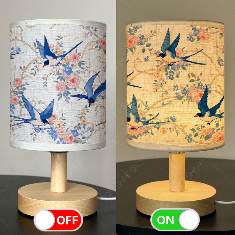 LED Fabric Desk Lamp Powered by USB, Nightstand Accent Light