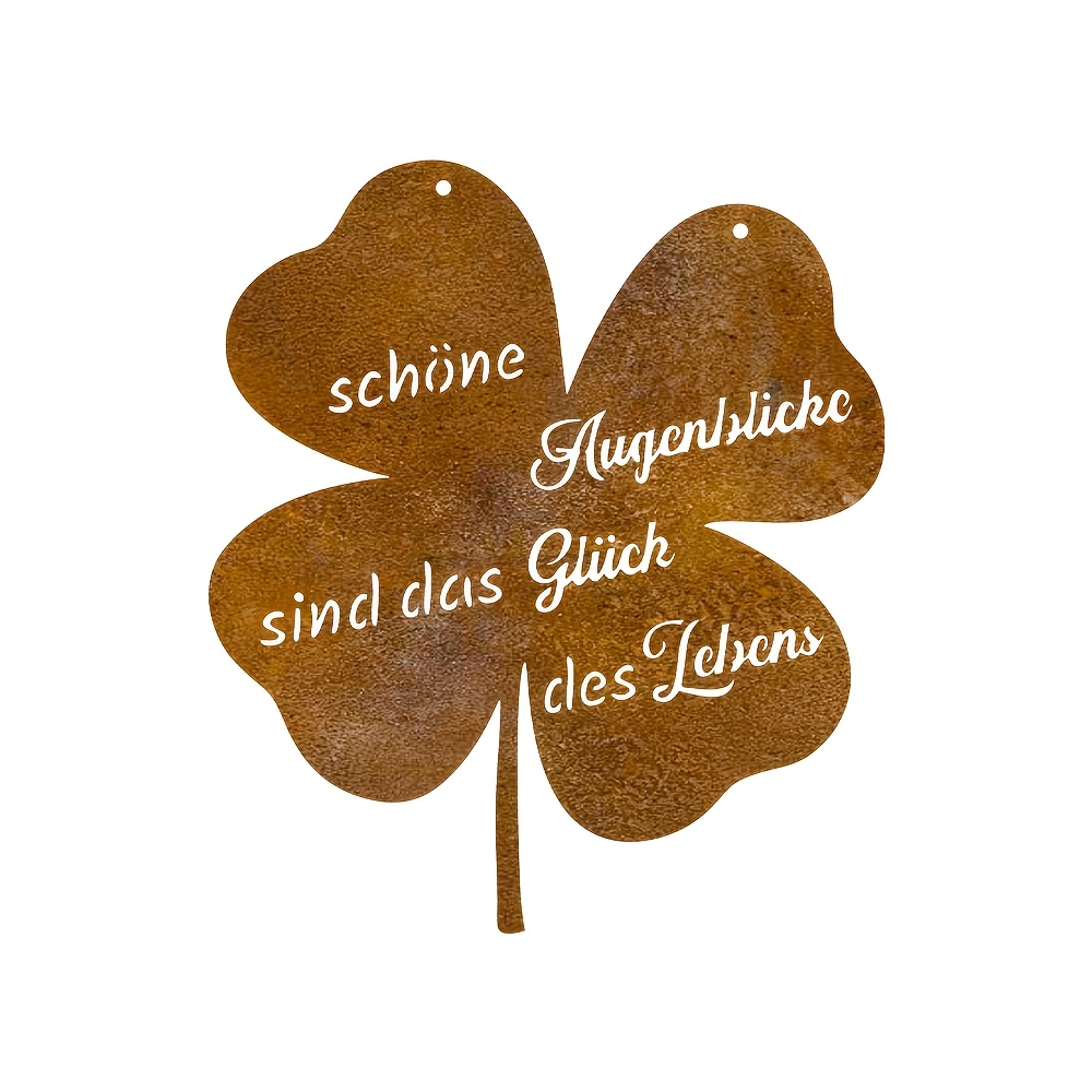 E-shop 【2D Flat】 [2D Flat] Ein rostiger Metall-Schlüsselblatt-Gartenstecker symbolisiert Glück für die Wohnungs- und Gartendekoration, geeignet für