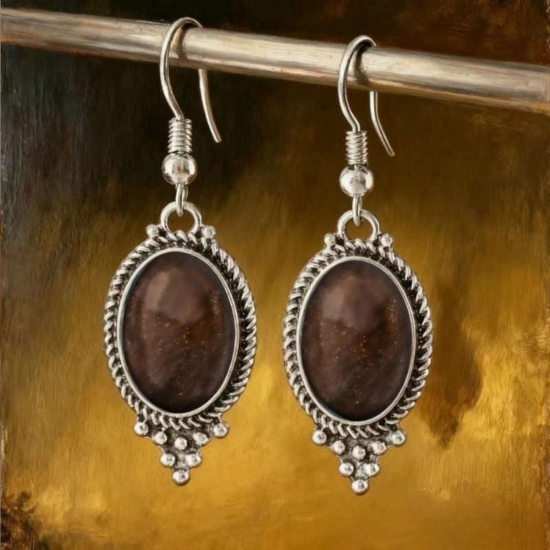 Vintage Bohemian Teardrop Pendant Drop Earrings, Gift