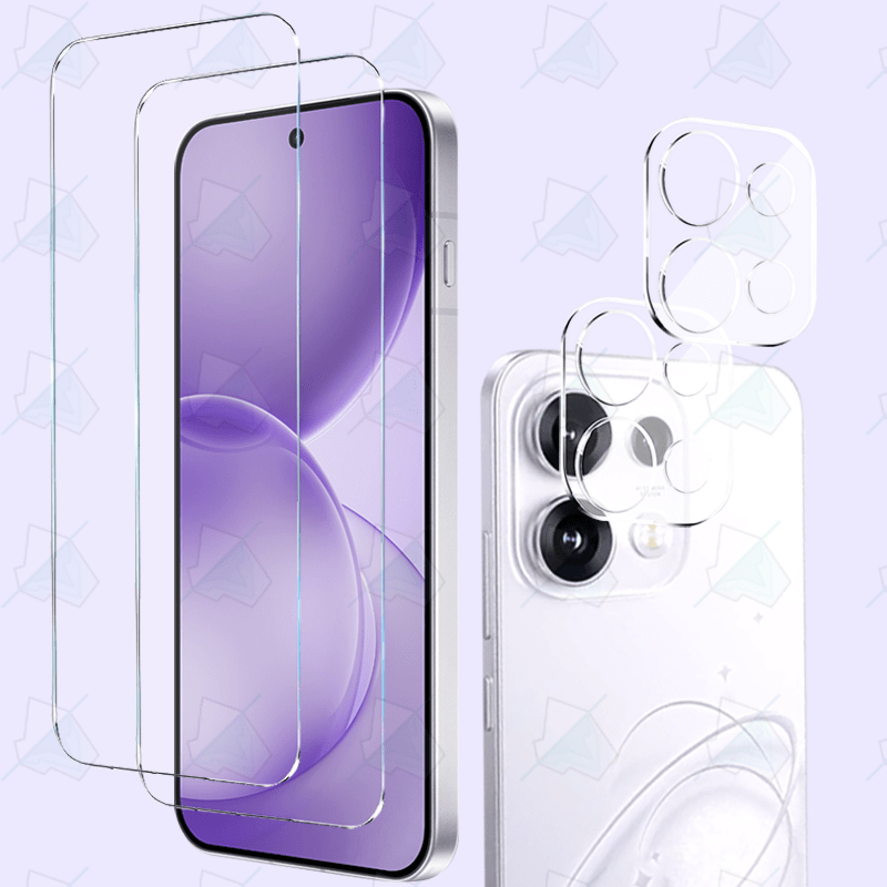 TEMU 4pcs Set, 2pcs 9h Screen Protector And 2pcs Lens Protector For Oppo Reno16 Pro/16/15 Fs F 5g Tempered Glass, Anti-scratch