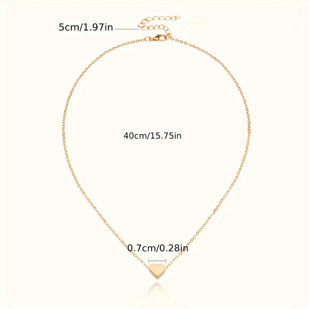 Stainless Steel 18k Golden Plated Heart Pendant Necklace