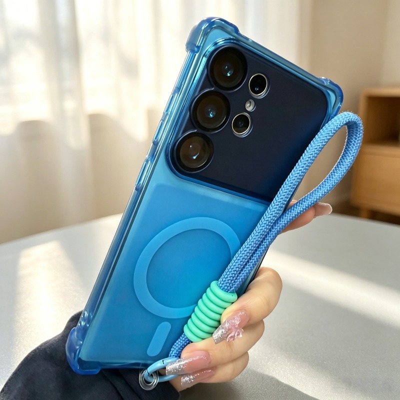 TEMU Phone Case - 1pc Phone Case And 1pc Phone Lanyard, Magnetic Phone Case, Detachable Lens Magnetic Phone Case, Four-corner Anti-drop Protective