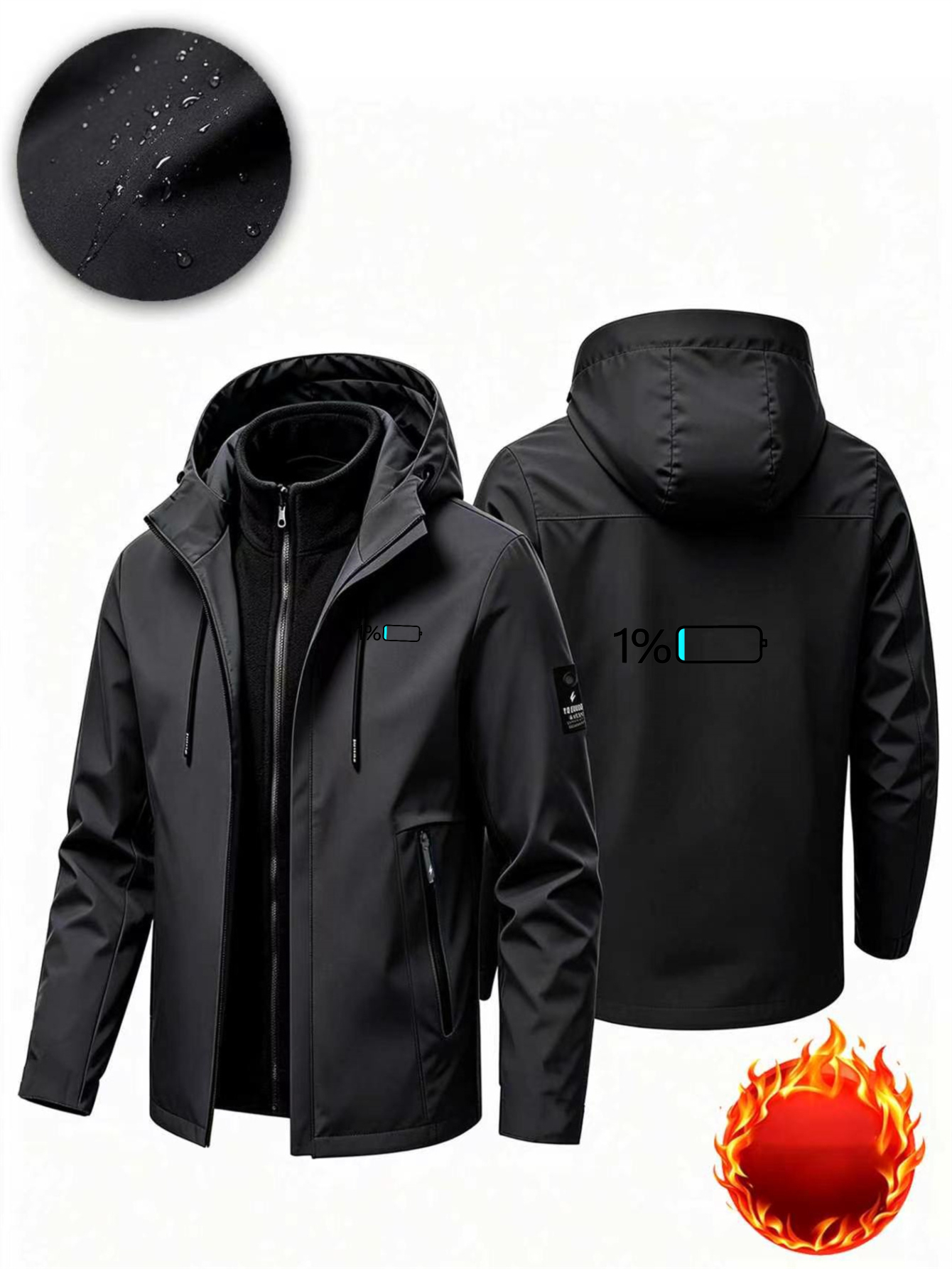 Men's 3-in-1 High Quality Windproof Jacket with Removable Liner